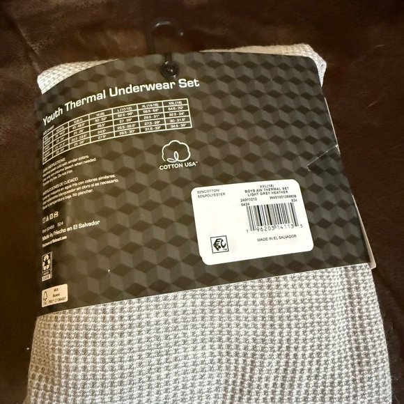 Athletic Works Youth Thermal Underwear Set Size XXL Boys Gray Base‎ Layer - Picture 5 of 6